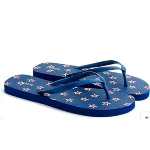 J CREW Star Print Flip Flops Sz 8 NWT